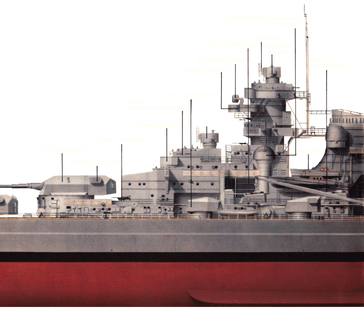 Das Mittelschiff(1) der Bismarck